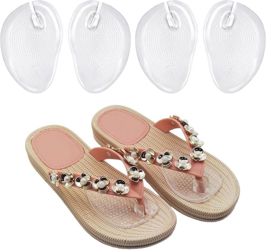 Dailygoods- Teenbescherming Gelpad Flip-Flop Teenvrije Slippers 2 Paar Verbetering van Comfort Teenbeschermers
