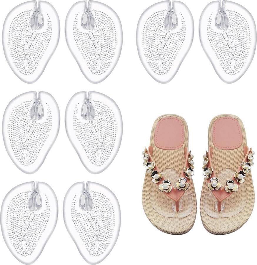 Dailygoods- Teenslippers Dames Siliconen Teenbescherming Comfortabele Flipflops Ademend Kussen Ondersteuning voor Voeten 4 Paar Inlegzolen