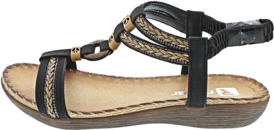 Inovra- Teenslippers Dames Zwarte Flip Flops Antislip Zool Zachte Binnenzool Modieuze Gevlochten Elementen Verstelbare Band
