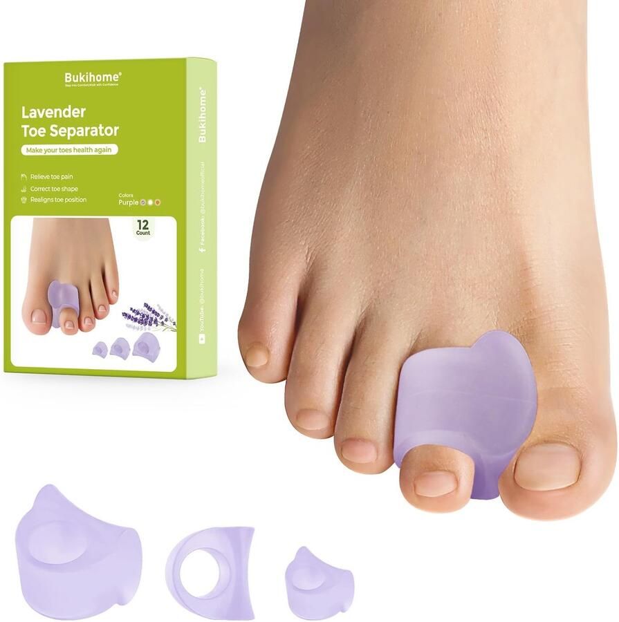 Dailygoods Teenslippers met Teenafstandhouders 12 stuks met Lavendelextract