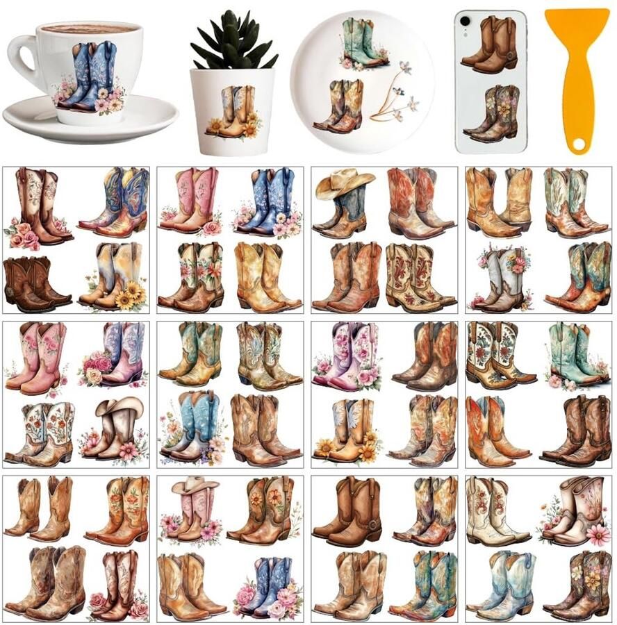 Dailygoods- Transferstickers Cowboylaarzen Vellen
