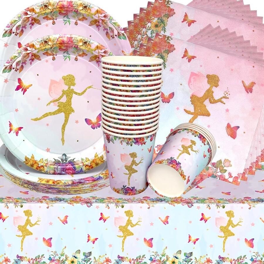 Dailygoods Ballerina Verjaardagsdecoratie en Servies voor Kinderfeestjes