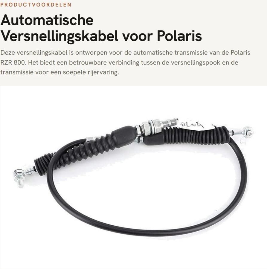 Dailygoods- Versnellingskabel Geschikt voor Polaris RZR 800 Schakelkabel Versnellingspook Automatische transmissie Hoogwaardige kwaliteit Betrouwbare prestaties