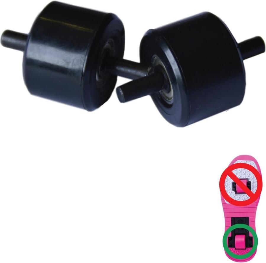 Dailygoods- Vervangingswielen Achterwielen Sportschoenen met Automatische Wielen Polyurethaan 32 mm Diameter 6 mm Schacht Compatibel met Meeste Schoenen Schoenwielen