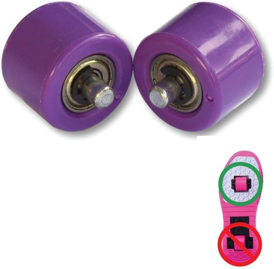 Dailygoods- Vervangingswielen voor Sportschoenen Vervangende Voorwielen Polyurethaan Roestvrijstalen Lagers Set van 2 Compatibel met Tweewielschoenen Sportschoenenwielen