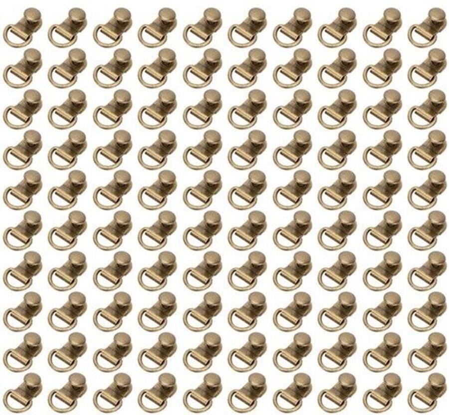 Dailygoods Veterhaken 100 sets D-ring oogje gesp Veiligheidsveters Kantenbeslag Hoogwaardig messing Eenvoudig te installeren Schoenveterhaak