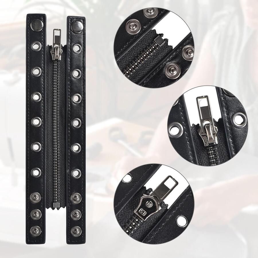 Dailygoods- Veterlaarzen met ritssluiting 2 stuks PU-leer Zwart 22 8 x Veelzijdige toepassingen Laarzen