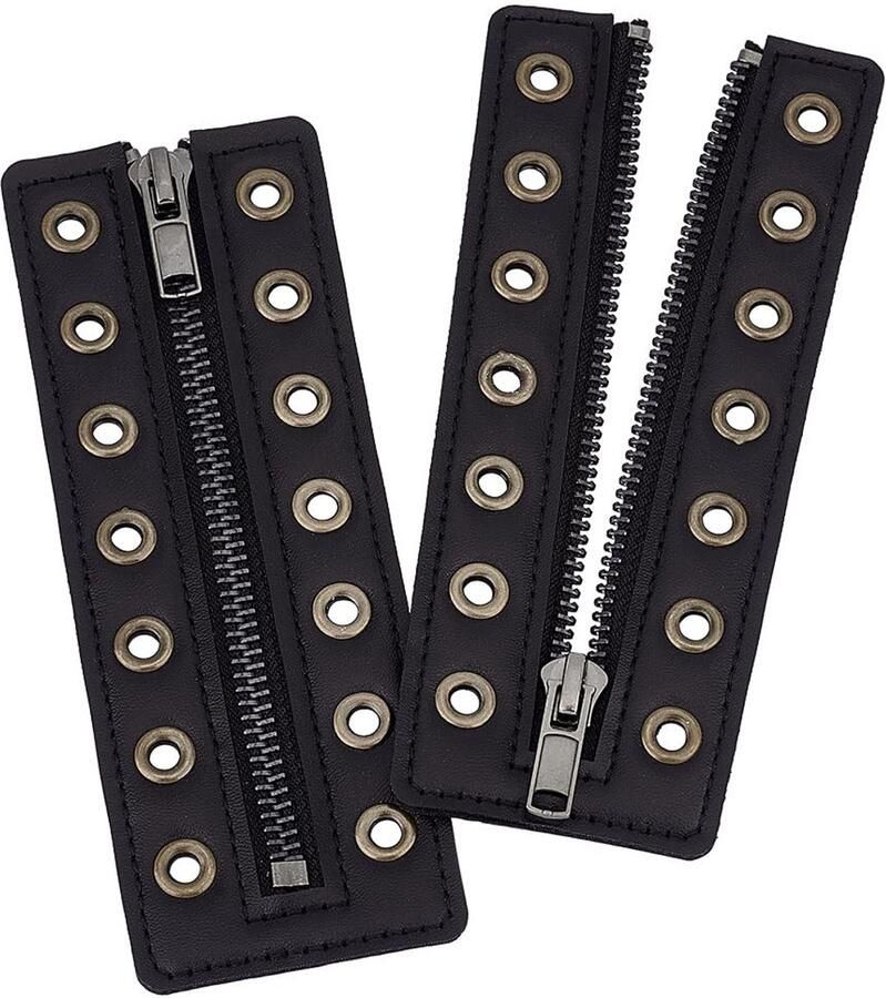 Dailygoods- Veters Leren Vetersluiting Rits Inserts Geen Tie Eenvoudig te Installeren 7 Oogjes Design Schoenriem