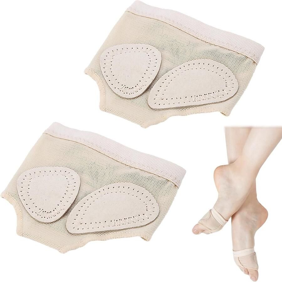 Dailygoods- Voetstrings Ademend Dansvoetjes Moderne Dans Antislip Voorvoet Voetbescherming Vermindert Wrijving en Blaren