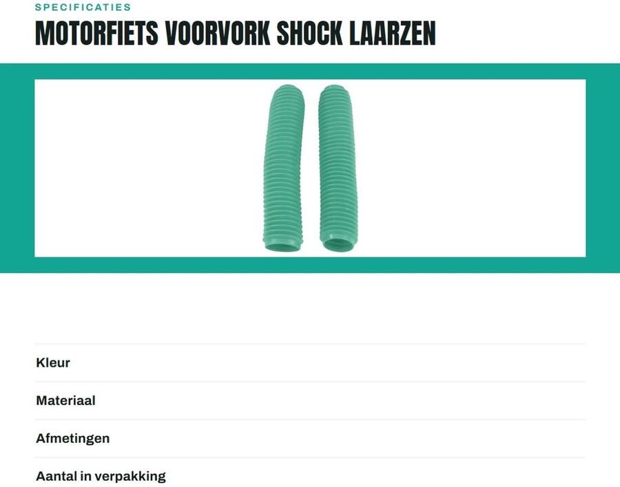 Dailygoods- Voorvork Shock Laarzen Rubber Bescherming tegen vuil Eenvoudige installatie Hoogwaardig materiaal Lengte 360 mm Shockboots