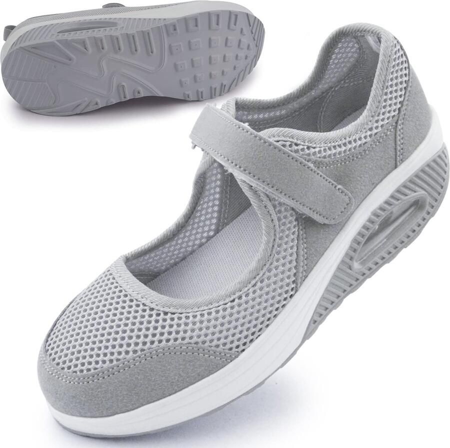 Dailygoods- Wandelschoenen Dames Ademend Klittenbandsluiting Licht Traagschuim Antislip Luchtkussen Comfortabel en Flexibel Sneakers