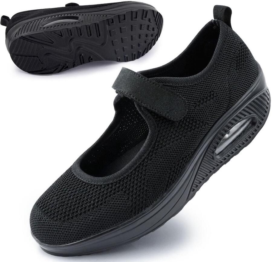 Dailygoods Wandelschoenen voor Dames met Klittenbandsluiting Ademend en Lichtgewicht