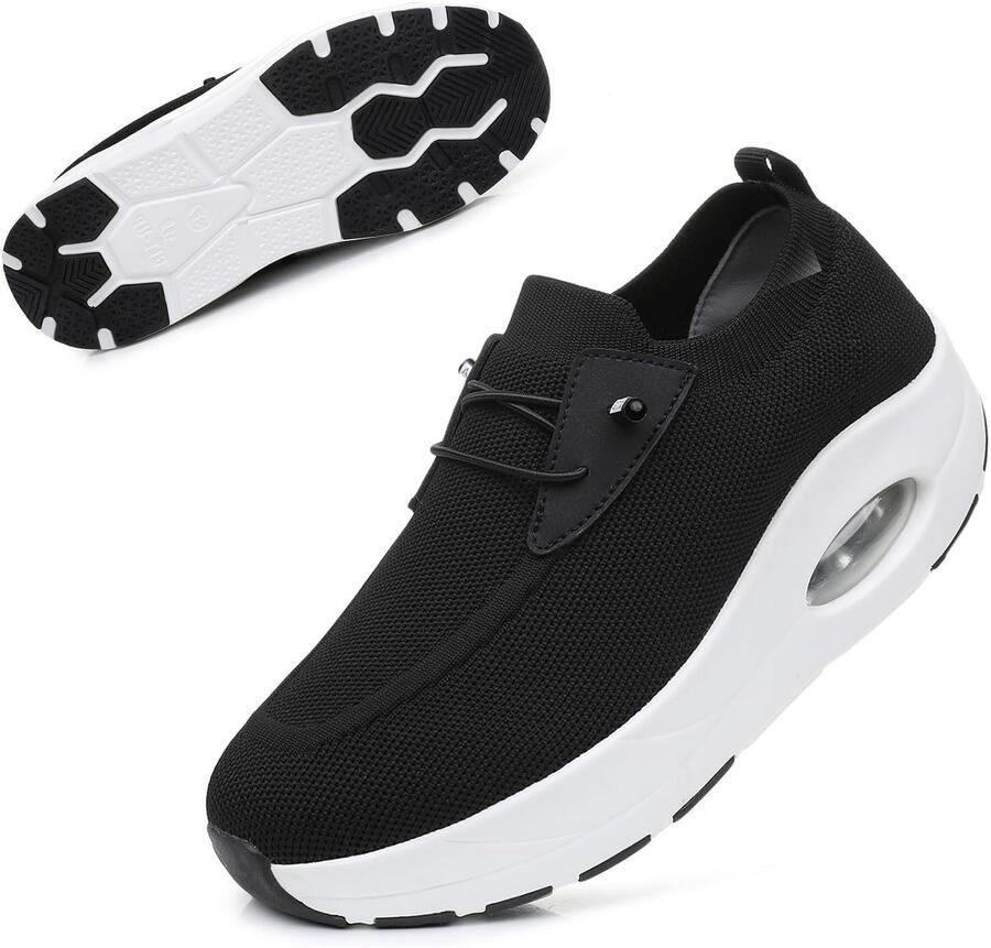 Dailygoods- Wandelschoenen Dames Ademend Lichte Sneakers Elastische Zool Casual Sportief Vochtregulerend Droge Voeten