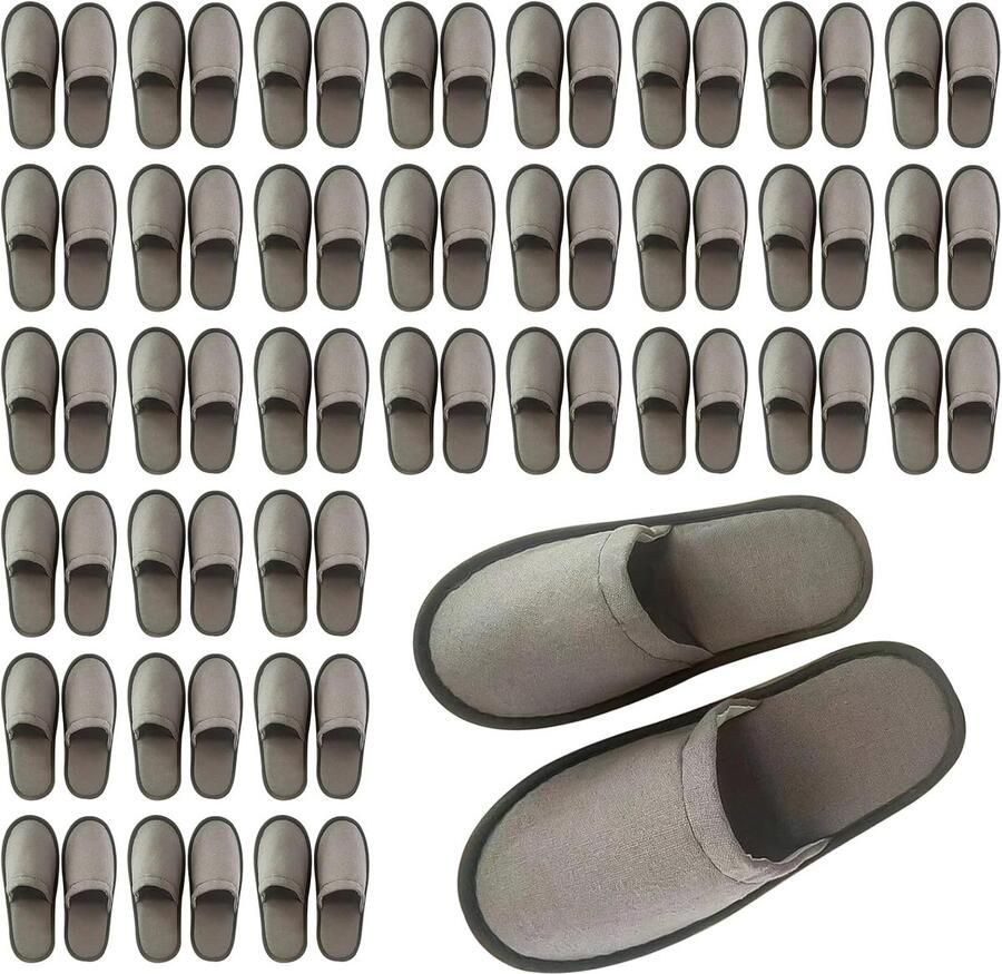 Dailygoods- Wegwerp Hotelslippers 30 Paar Antislip Spa-Slippers Zachte Pantoffels Huisslippers Comfortabel en Huidvriendelijk Afmetingen 28x