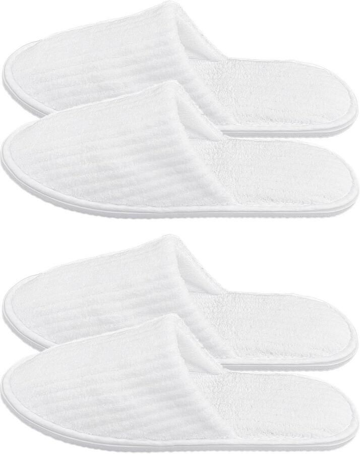 Dailygoods- Wegwerppantoffels 2 Paar Unisex Grote Pantoffels Wasbaar Fluwelen Slippers Antislip EVA-zool Comfortabel en Duurzaam