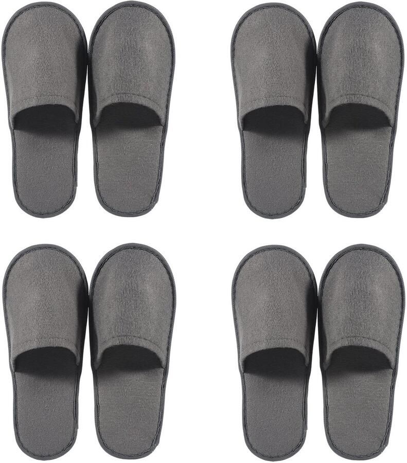 Dailygoods- Wegwerppantoffels Antislip Draagbare Pantoffels 4 Paar Hotel Spa Comfortabel Lichte Stof EVA-zolen Slippers