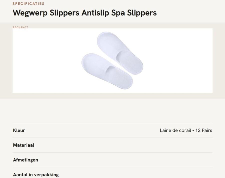 Dailygoods- Wegwerpslippers 50 Paar Antislip Unisex Geschikt voor Badkamer Hotel Afmetingen 27x Dikte 3 mm Hotel Slippers