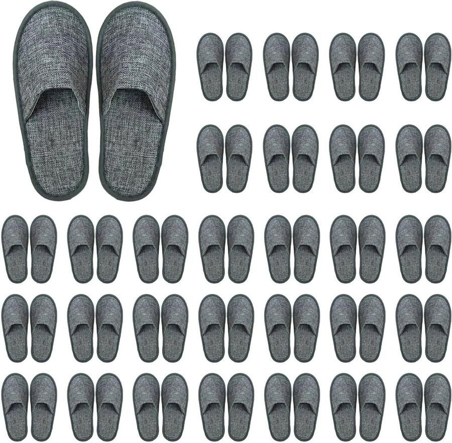 Dailygoods- Wegwerpslippers Antislip 50 Paar Unisex 27 x Badstof Geschikt voor Hotel Wedding Hotel Slippers
