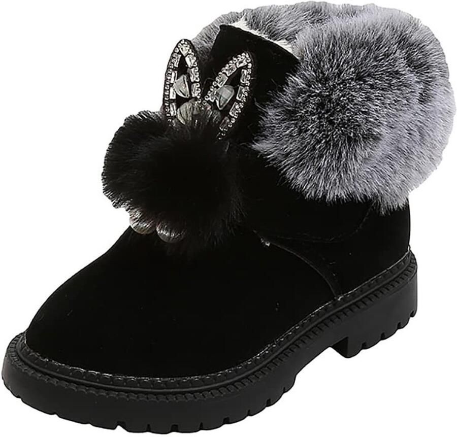 Solidchoice- Winterlaarzen Meisjes Konijnenlaarzen Casual Mode Ronde Neus Suede Lederen Voor Peuters Peuterlaarzen