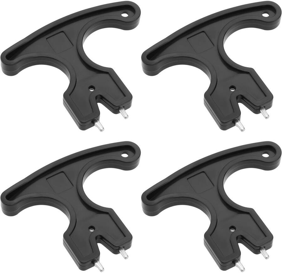Dailygoods- Golfschoenen Spikes Sleutel Snelle Verwijdering 4x Zwarte Spikes Ergonomische Grip Roestvrij Staal Lichtgewicht Spikesleutel