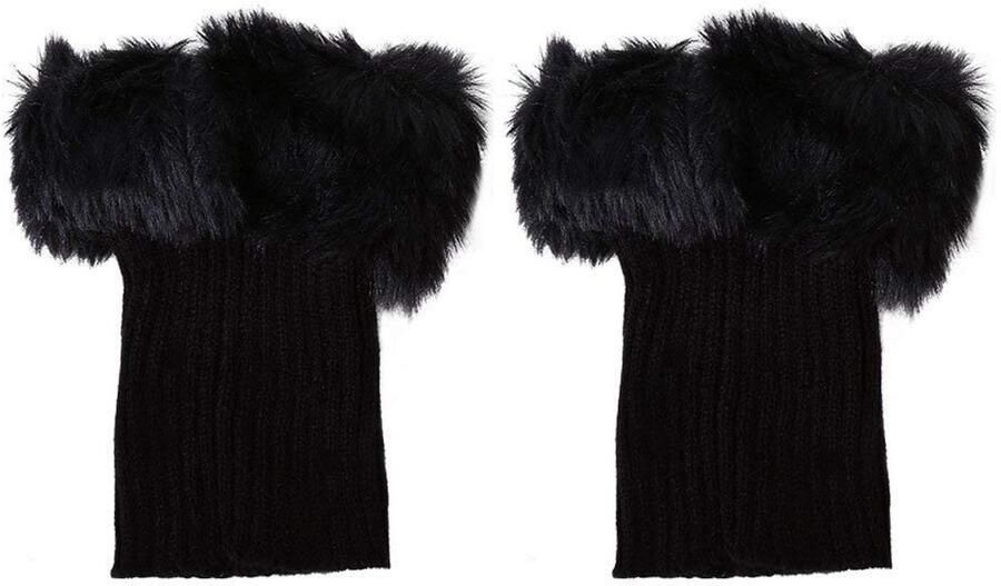 Dailygoody Laarsmanchet Dameskleding Warm en comfortabel Zwart Winteraccessoire Perfect voor enkellaarzen en regenlaarzen