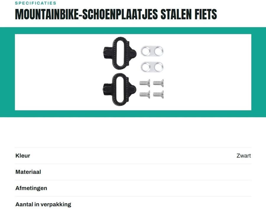 Dailygoody Mountainbike-schoenplaatjes Stalen fiets schoenplaatjes Perfect voor fietsschoenen 1 paar Inclusief schroefbouten Geschikt voor - Foto 2