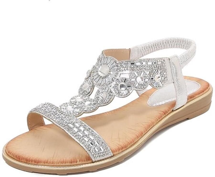 Allecto Sandalen voor dames Glinsterende strass-sandalen Platte