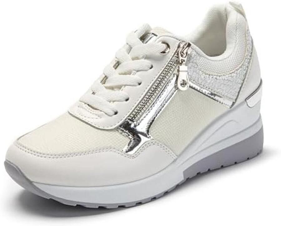 Dames ademende hardloopschoenen met plateau en comfortabele pasvorm