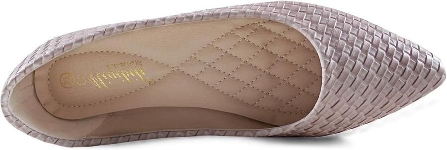 Dames Ballerina Flats Comfortabele Woven Pointed Toe Slip-On Ballet Pumps in Apricot EU Perfect voor Casual en Chique Outfits