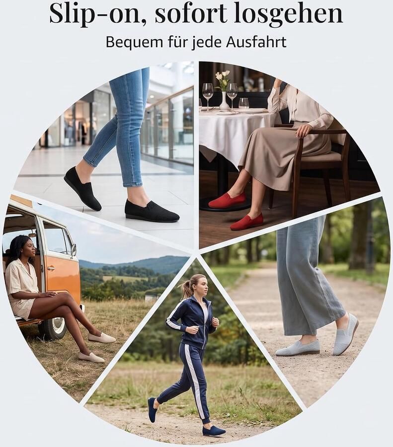 Dames Ballerina Flats Stijlvolle Slip-On Met Spitse Neus Zacht Tricot Materiaal