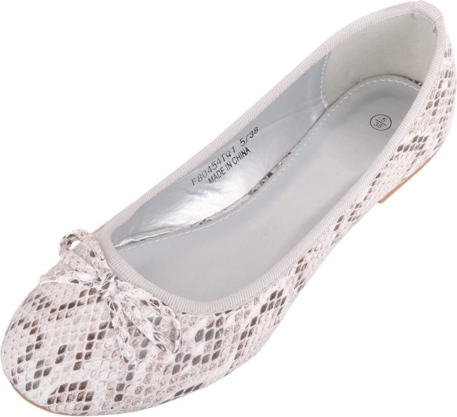 Dames Ballerina Instappers met Slangenprint Comfortabele Platte Schoenen