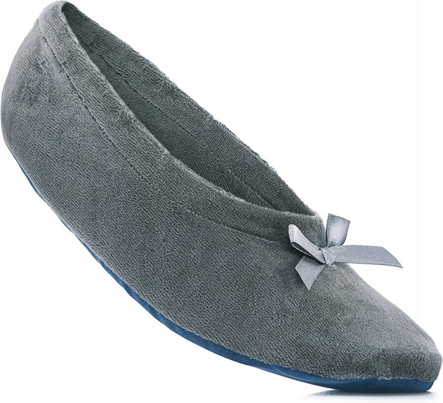 Dames pantoffels ballerina grijs comfortabel en licht grote