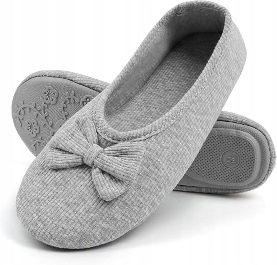 Dames Ballerina Pantoffels met Strik en Geheugenschuim