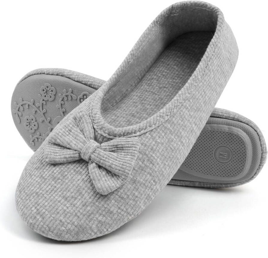 Dames Ballerina Pantoffels met Strik en Traagschuim