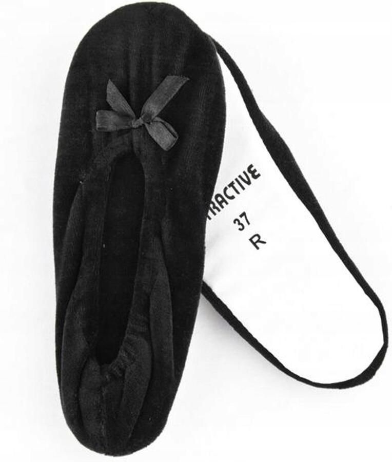 Dames Ballerina Pantoffels Zwart met Strik