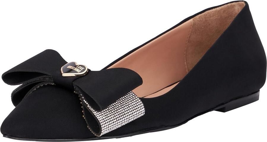 Dames Ballerina Platte Schoenen Zwart Lycra Stijlvolle Instappers