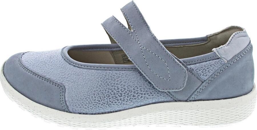 Dames ballerina schoenen lichtblauw metallic comfort brede wijdte