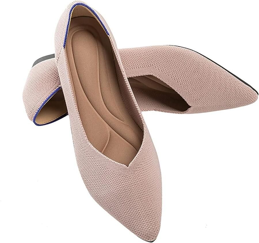 Dames Ballerina Schoenen met Puntige Neus Comfortabele en Vouwbare Casual Flats voor Wandelen en Dagelijks Gebruik