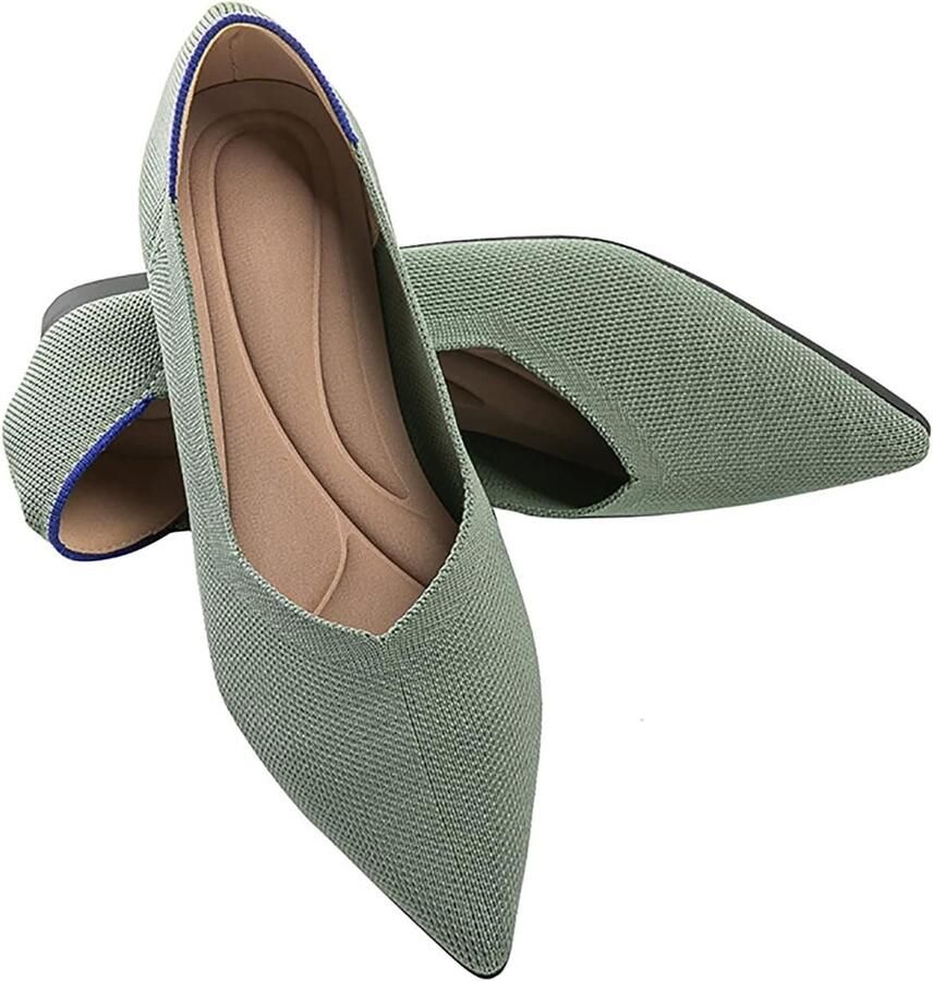 Dames Ballerina Schoenen met Puntige Neus Comfortabele en Vouwbare Casual Flats voor Wandelen en Dagelijks Gebruik