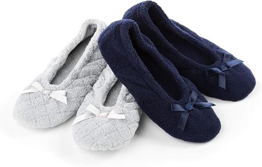 Dames Ballerina Slippers 2-Pack Gewatteerd en Stevig