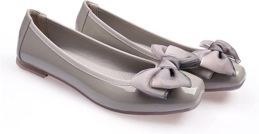 Dames Ballerina's Comfortabel geheugenfoam Grijs Vlinderdas Casual Geschikt voor nette outfits Leuke slip-ons Vierkante Teen