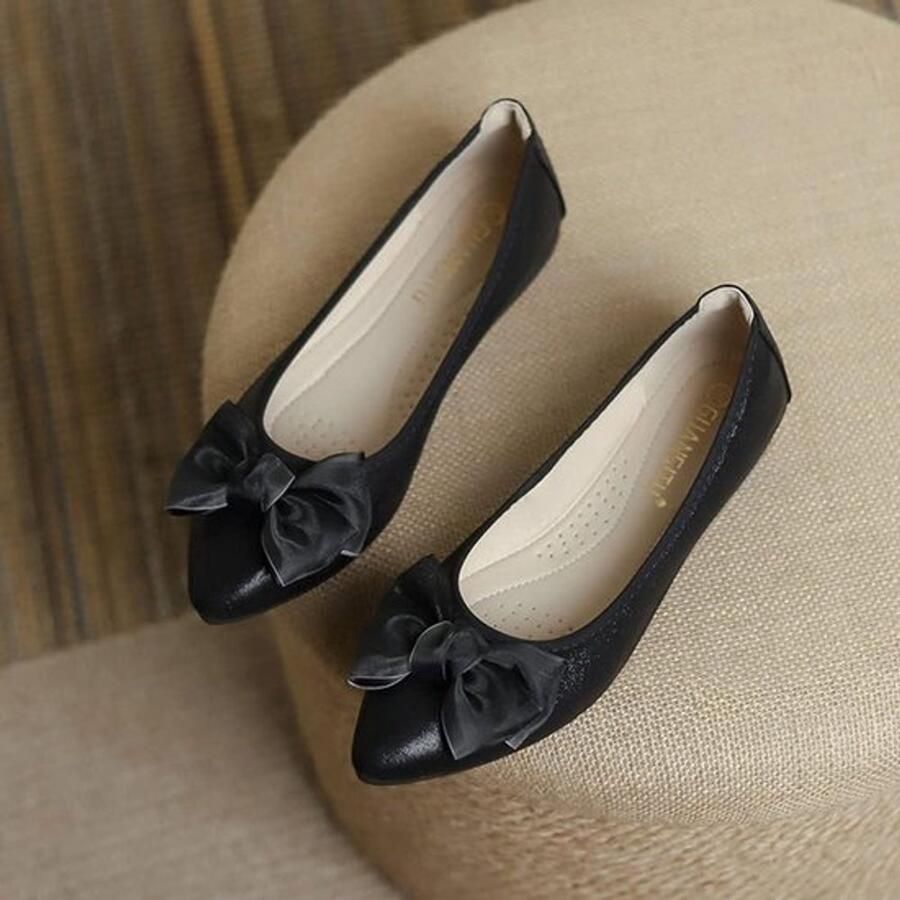 Dames Ballerina's Comfortabel Puntige neus Bruiloft Plat Schoeisel Gekleed Geschikt voor Dames Veelzijdig Zwart Elegant Instappers
