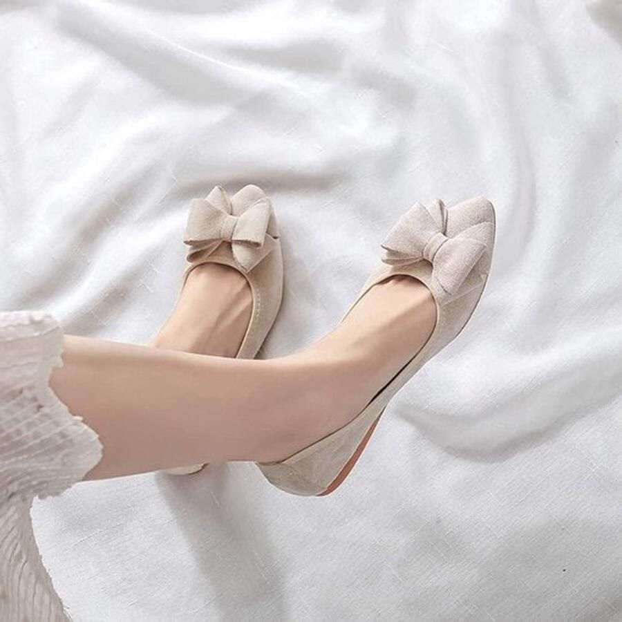 Dames Ballerina's Comfortabel Zwart Opvouwbare Pumps Casual jurk Puntige neus Geschikt voor Dames Zwarte platte schoenen Ballerina's Dames