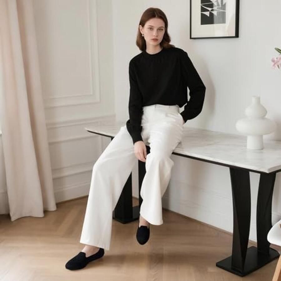 Ballerina Flats Comfortabele Slip-On Schoenen in Zwart Oranje - Foto 1