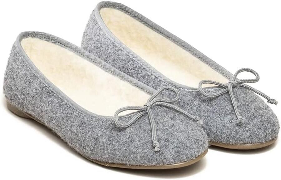 Dames Ballerina's in Kleurrijke Uitvoeringen Wol met Waterdichte Zool