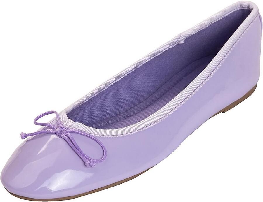 Dames Ballerina's met Puntige Neus en Glitterdetails Comfortabele Slip-ons