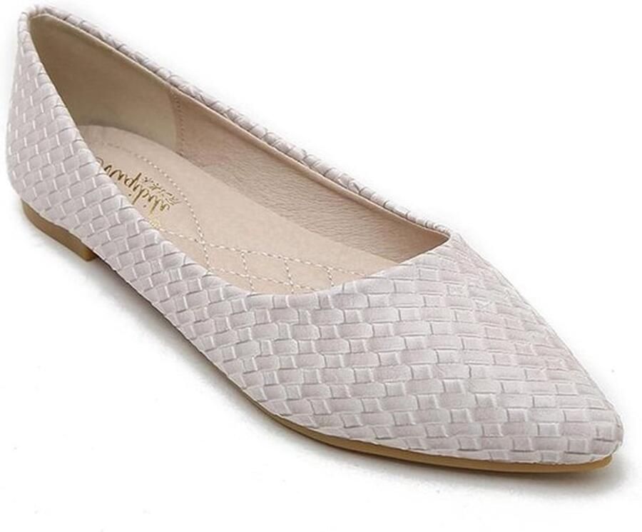 Dames Ballerina's Platte schoenen Comfy stijl Abrikoos Puntige teen Slip On Comfortabele ballet pompen Geschikt voor vrouwen Mode Geweven