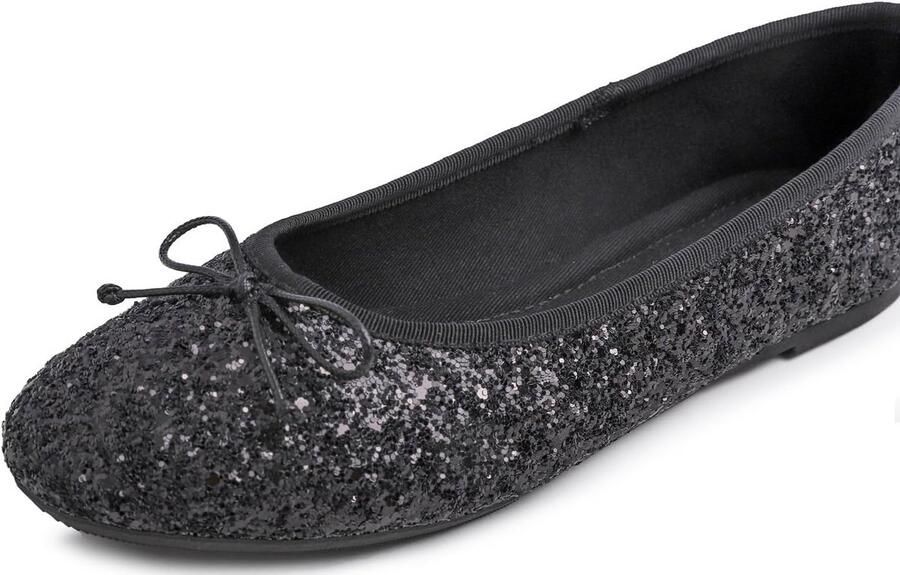 Dames Ballerina's Platte Schoenen Glitters Ronde Neus Comfortabel