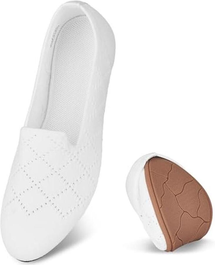 Dames Ballerina's Ronde Neus Slip-On Flats Comfortabele Tricot Pantoffels Lage Hak