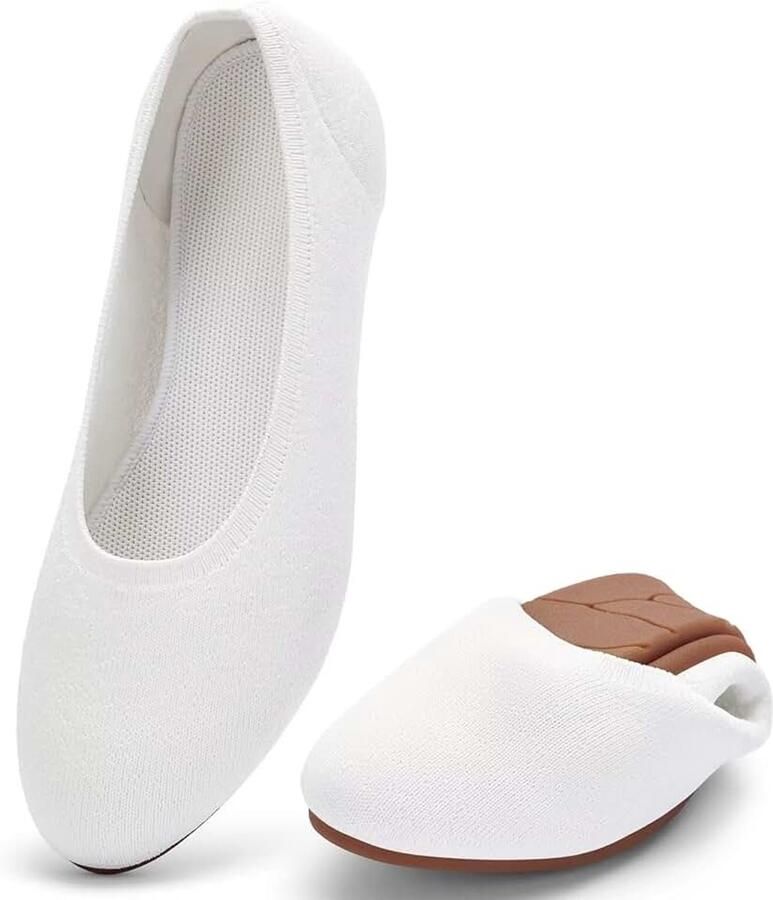 Dames Ballerina's Slip-On Flats met Ronde Neus Comfortabele Tricot Pantoffels voor Vrouwen Elegant Zacht